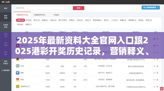 2025年最新资料大全官网入口跟2025港彩开奖历史记录，营销释义、专家解析解释与落实,小心言过其实推广