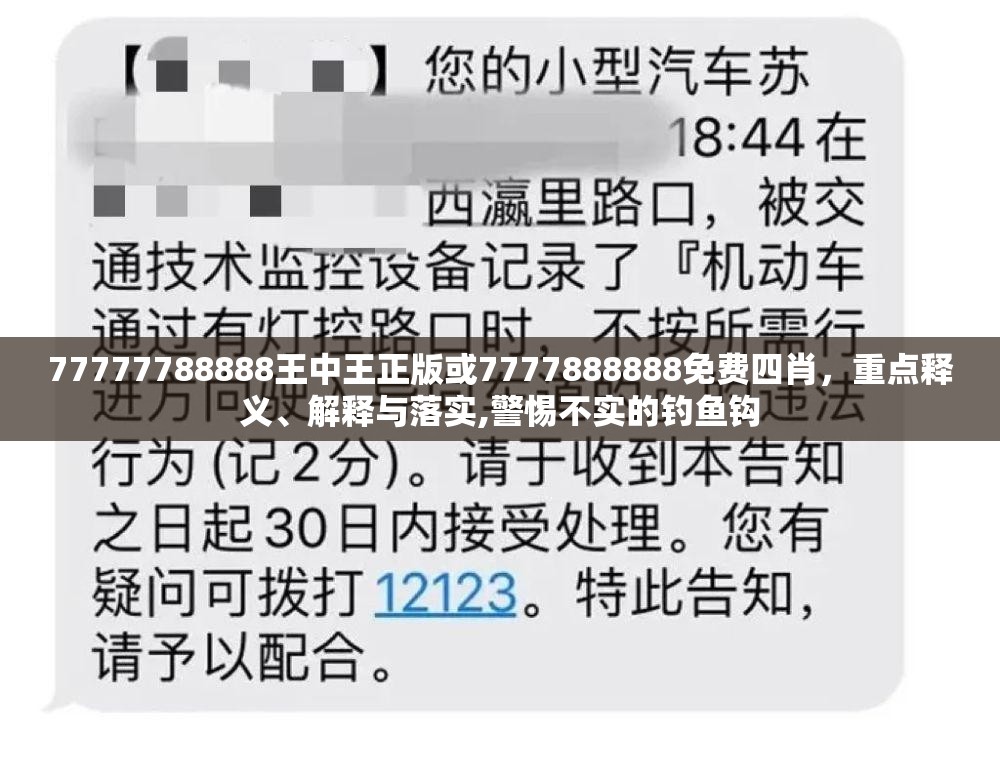 77777788888王中王正版或7777888888免费四肖，重点释义、解释与落实,警惕不实的钓鱼钩