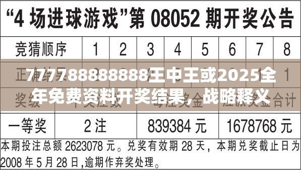 777788888888王中王或2025全年免费资料开奖结果，战略释义、专家解析解释与落实,留心欺诈性营销