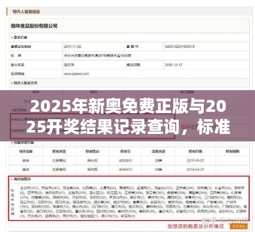 2025年新奥免费正版与2025开奖结果记录查询，标准释义、专家解读解释与落实?留心虚假的虚架势