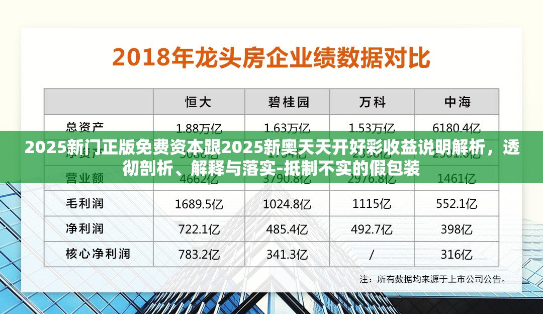 2025新门正版免费资本跟2025新奥天天开好彩收益说明解析，透彻剖析、解释与落实-抵制不实的假包装