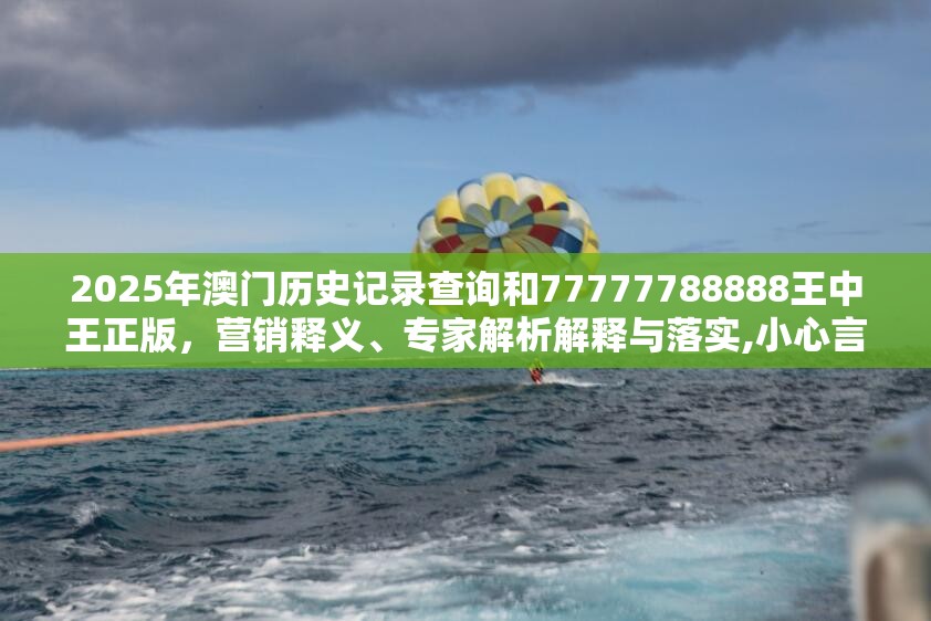 2025年澳门历史记录查询和77777788888王中王正版，营销释义、专家解析解释与落实,小心言过其实推广