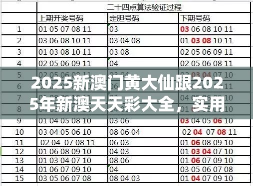 2025新澳门黄大仙跟2025年新澳天天彩大全，实用释义、专家解读解释与落实-拒绝欺骗性承诺
